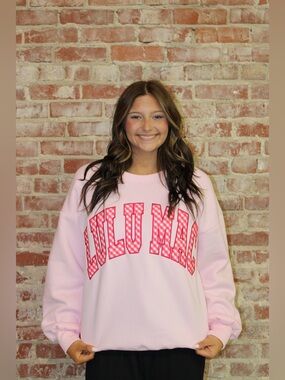 Lulu Mac Pink With Red Gingham Sweatshirt